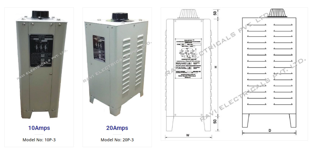 Three Phase Closed Type Variable Auto Transformers